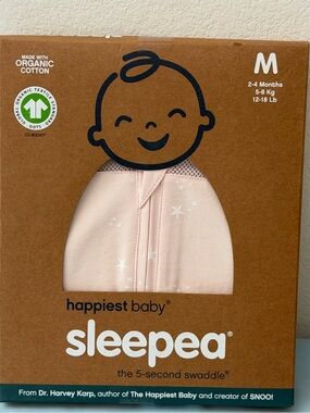 Happiest Baby Sleepea 5-second Swaddle Rose Stars, M, 2-4 months